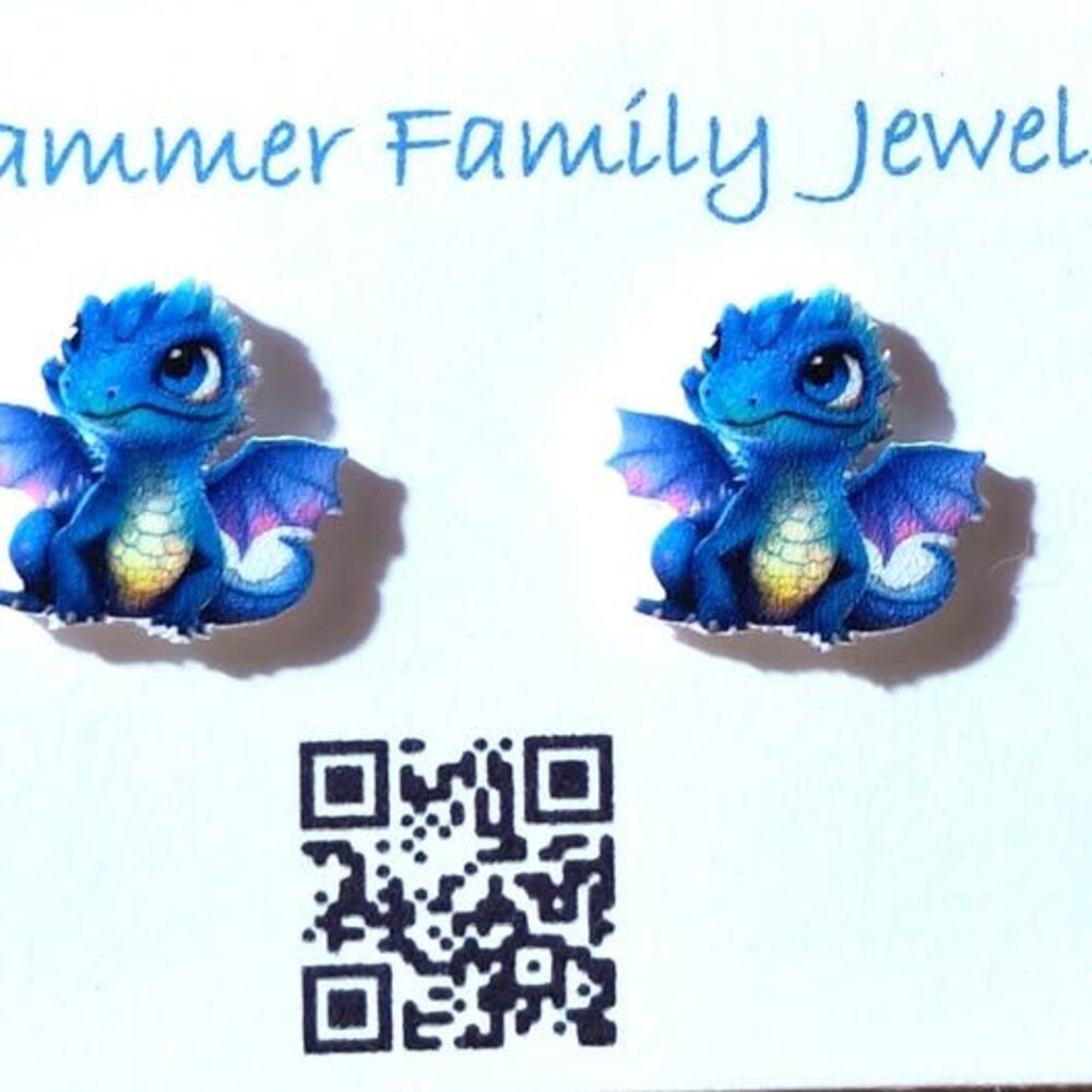 Cute Baby Dragon Stud Earrings
